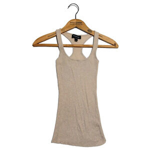 Vintage Y2K Bebe Ribbed Knit Tank Top Size S Blush Metallic Fairy Whimsygoth